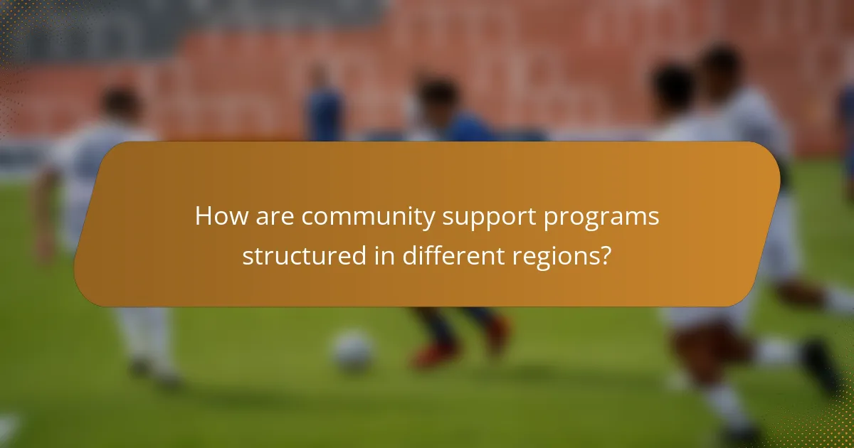 How are community support programs structured in different regions?