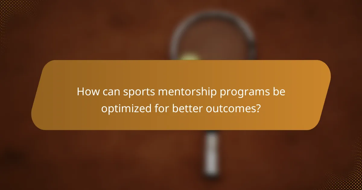 How can sports mentorship programs be optimized for better outcomes?