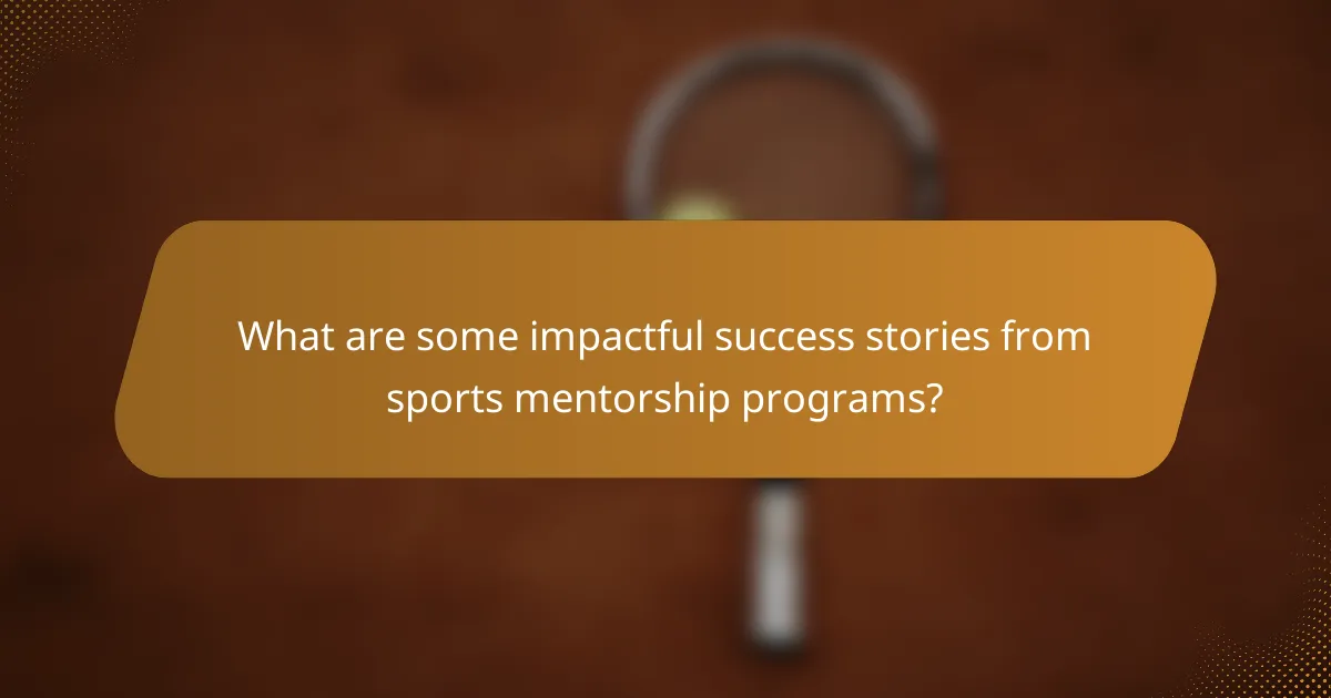 What are some impactful success stories from sports mentorship programs?