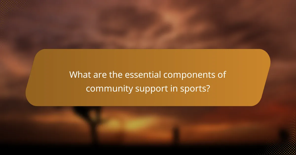 What are the essential components of community support in sports?