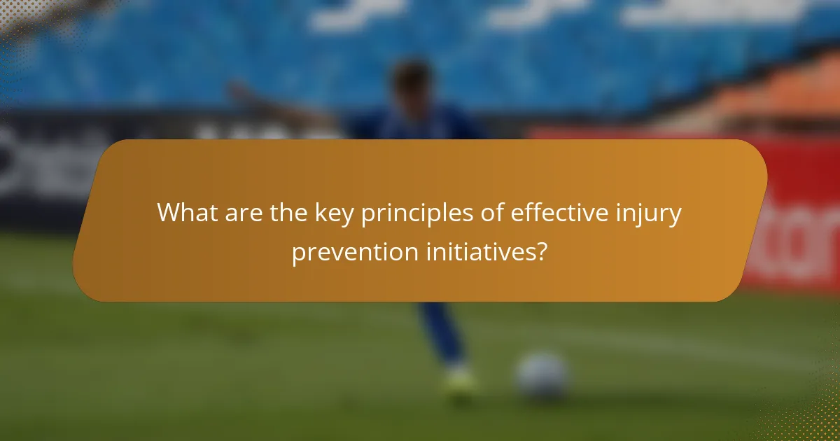 What are the key principles of effective injury prevention initiatives?