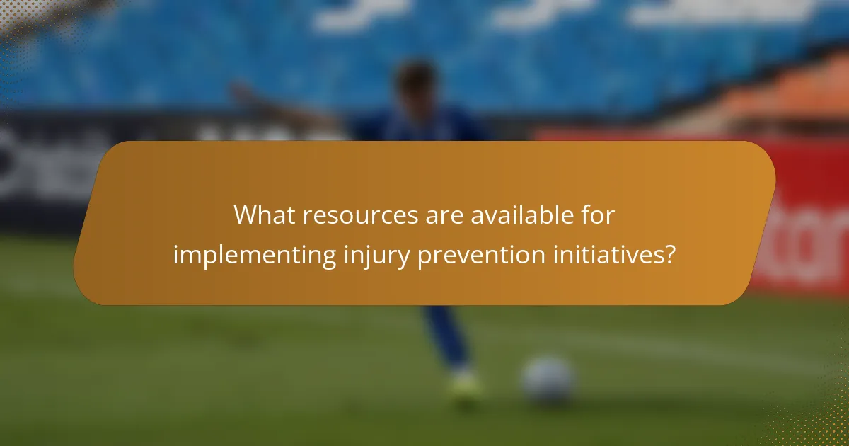 What resources are available for implementing injury prevention initiatives?