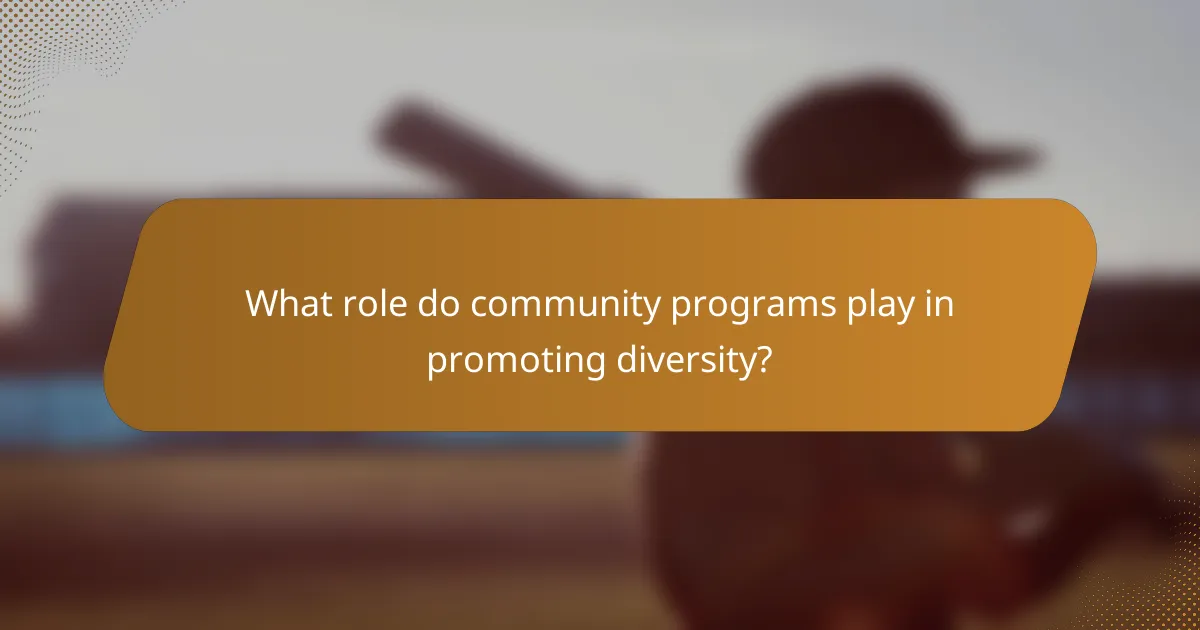 What role do community programs play in promoting diversity?