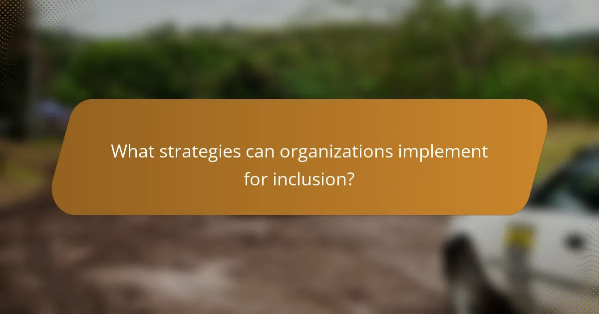 What strategies can organizations implement for inclusion?