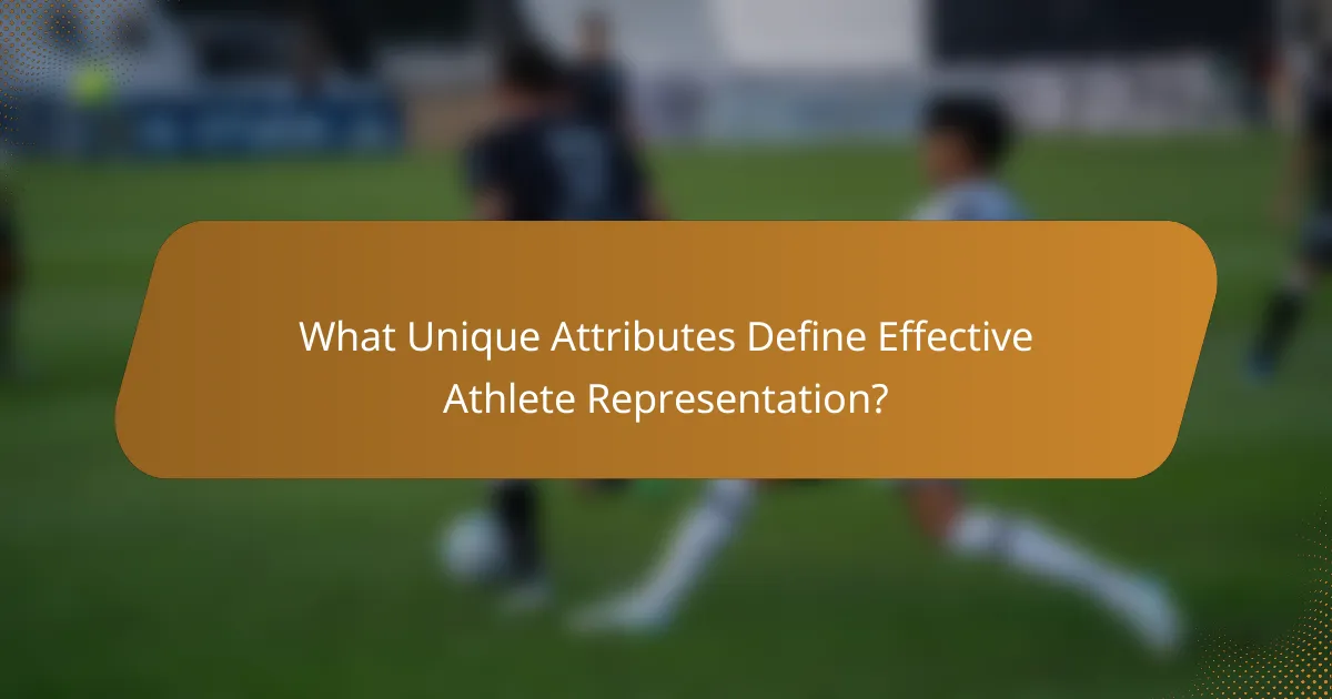 What Unique Attributes Define Effective Athlete Representation?