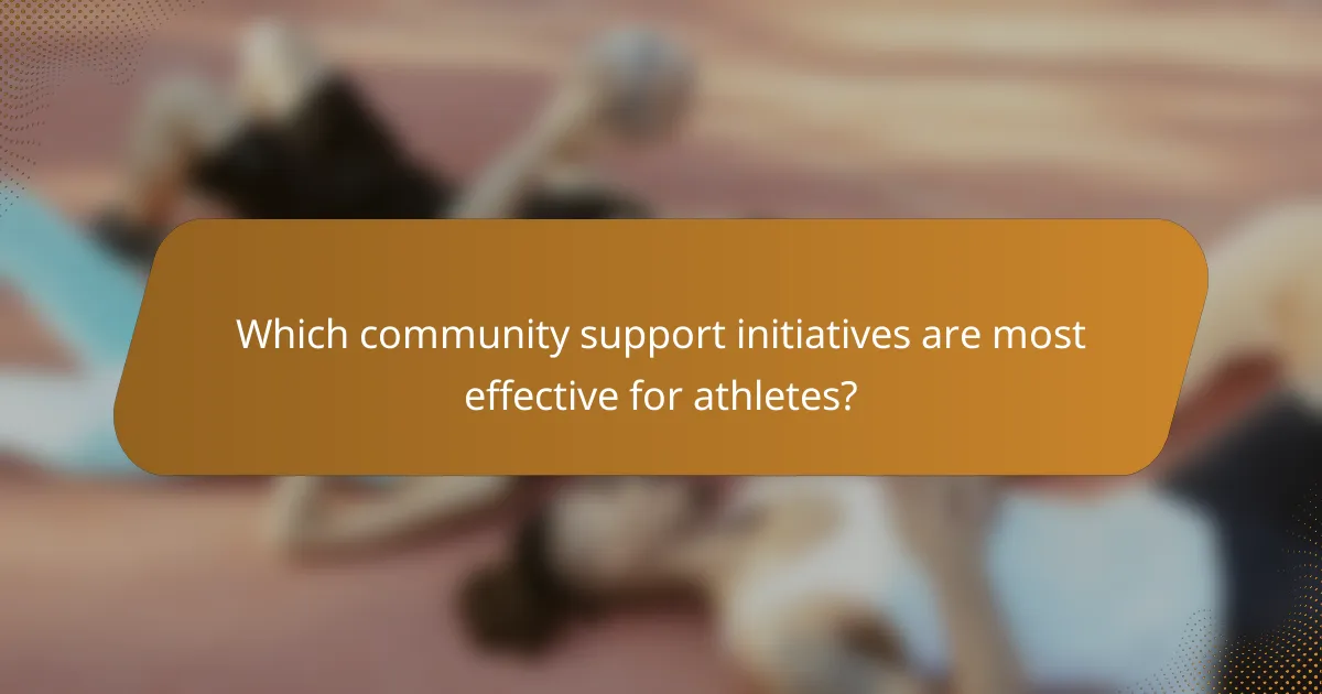 Which community support initiatives are most effective for athletes?
